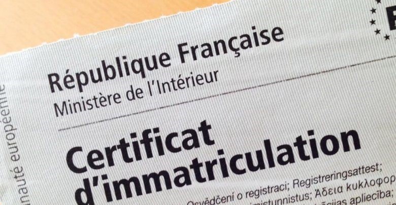 certificat d'immatriculatin