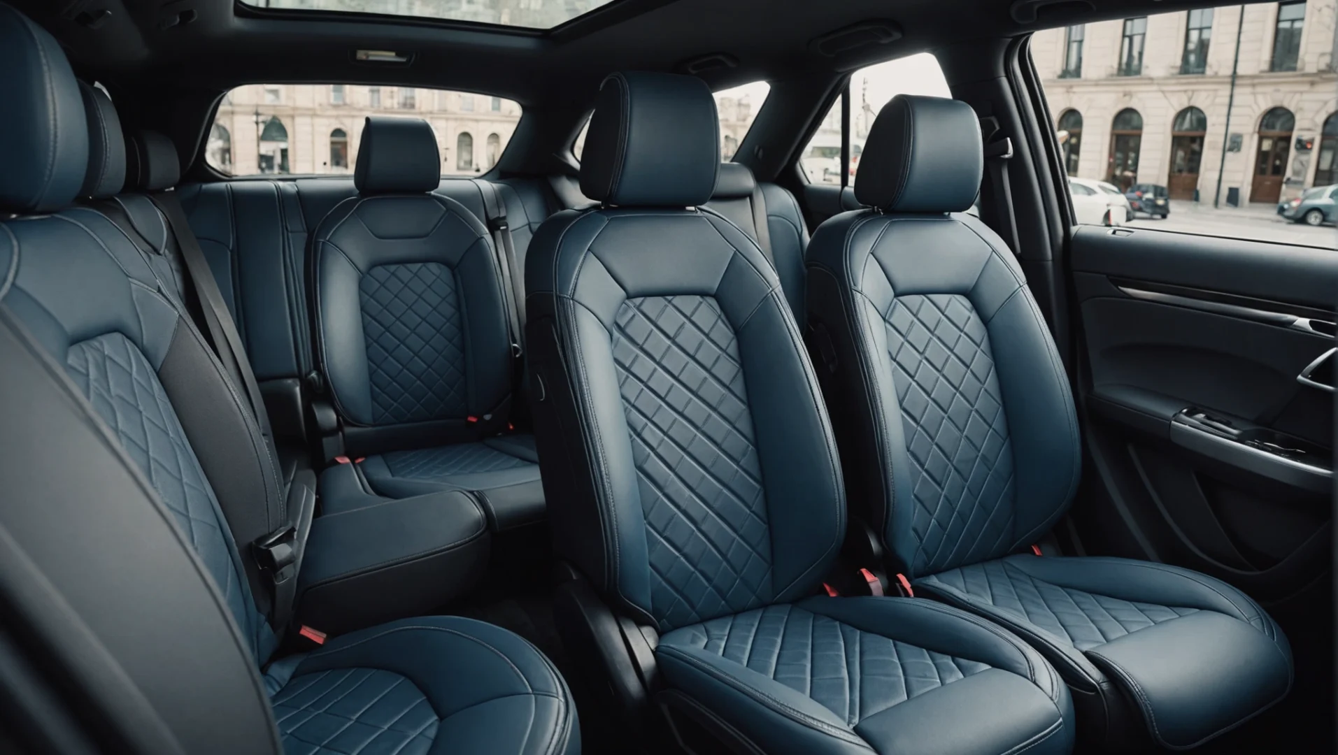 Housses De Siège Auto Pour Peugeot 3008 - Noir Et Bleu Foncé - Protection Anti-saleté Avec Logo Brodé - Fabrication Italienne